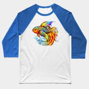 Colorful betta fish, rainbow abstract art Baseball T-Shirt